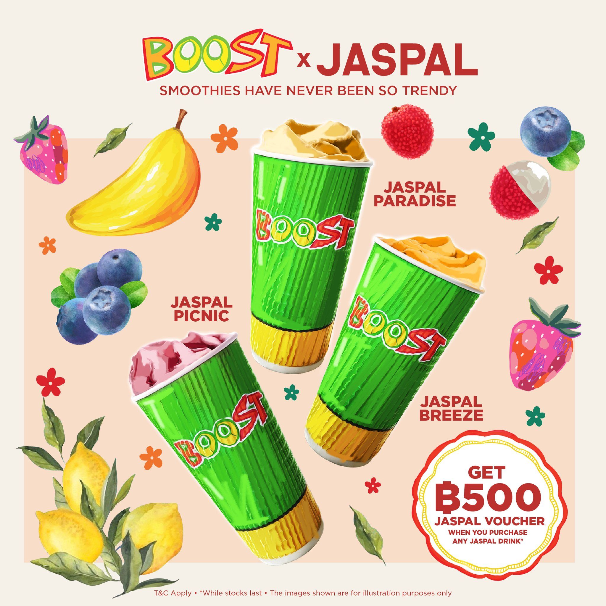 Smoothies have never been so trendy Introducing new flavours Boost Juice x Jaspal