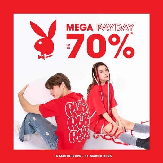 PLAYBOY MEGA PAYDAY ลดทั้งร้านสูงสุด 70%*